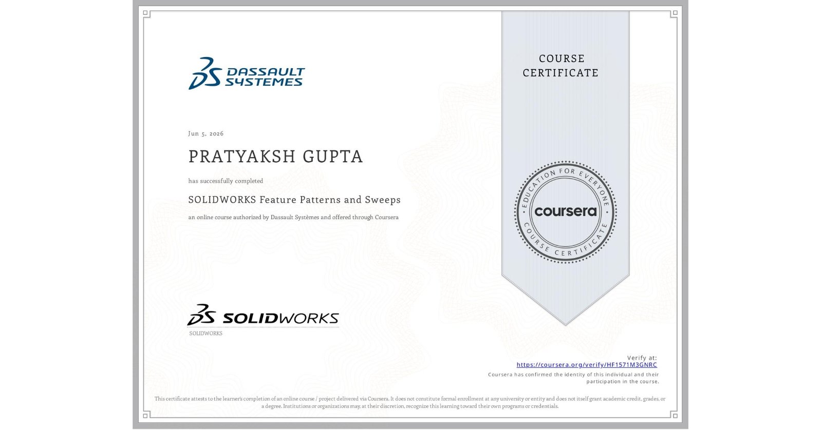 SOLIDWORKS Feature Patterns and Sweeps